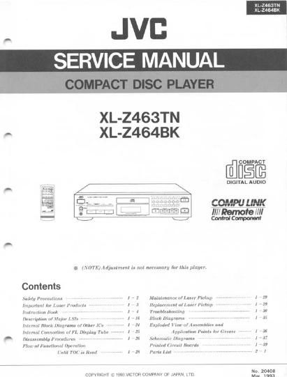 Jvc XLZ 463 TN Service Manual