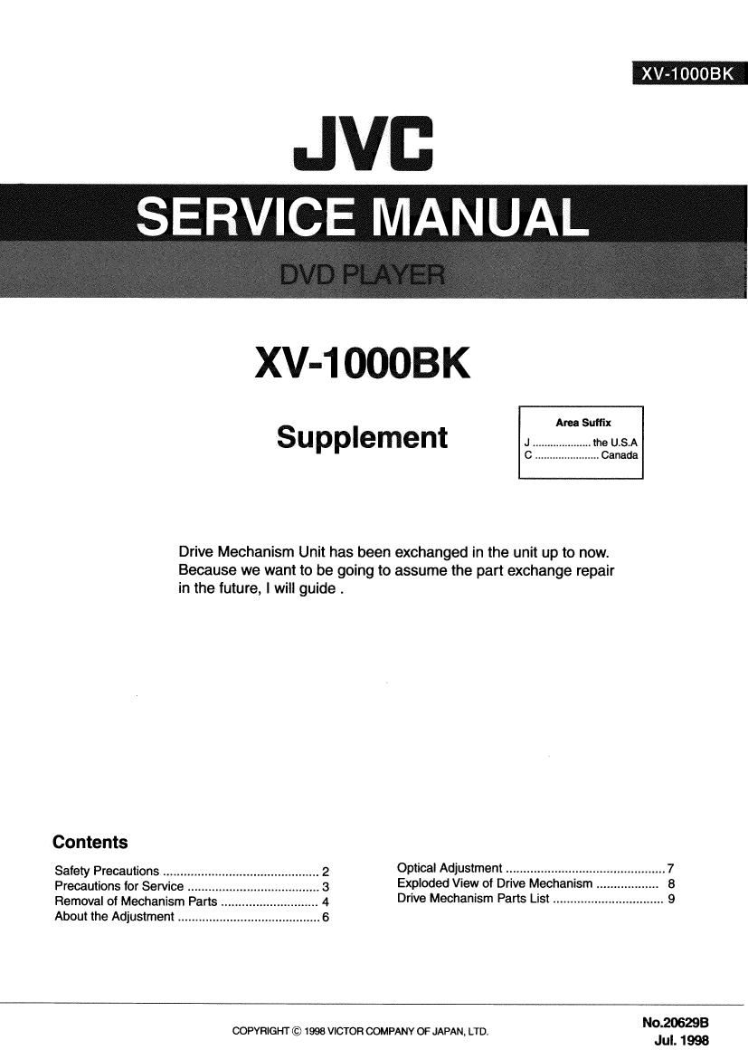 Jvc XV 1000 BK Service Manual 2