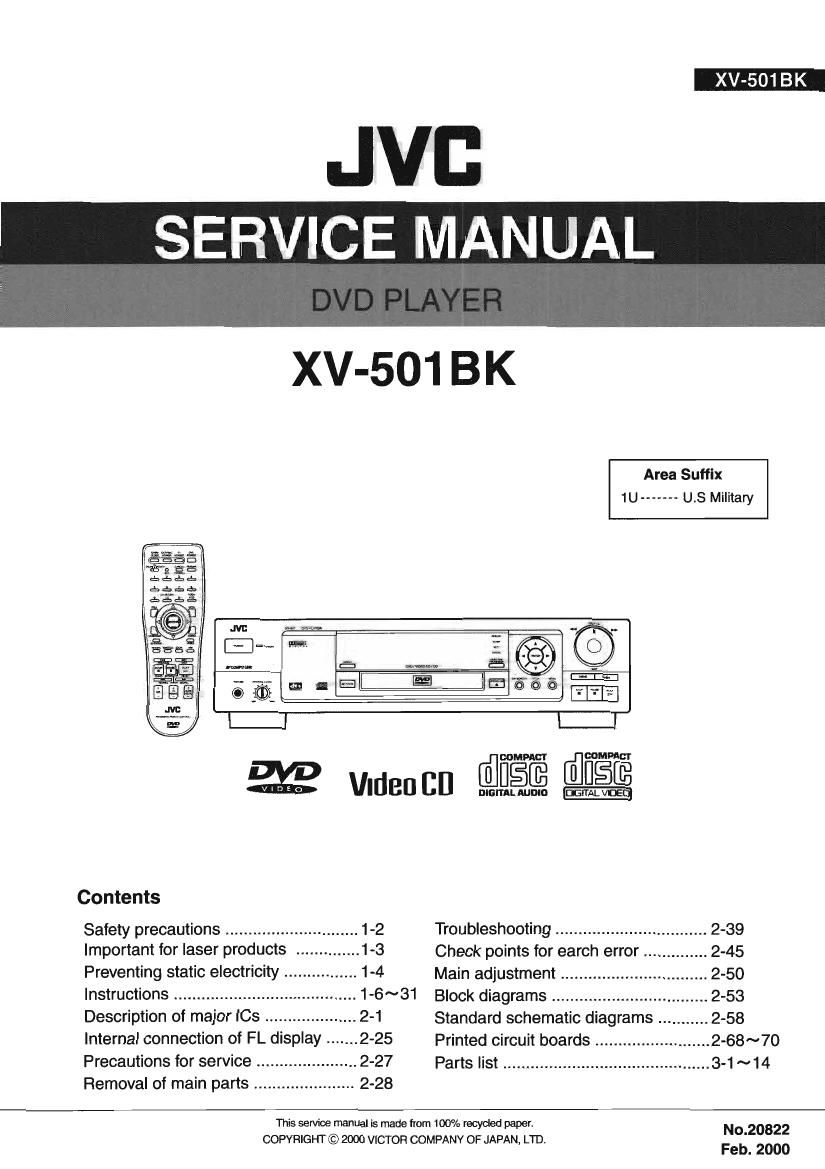 Jvc XV 501 BK Service Manual