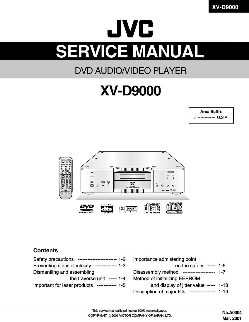 Jvc XV 9000 Service Manual