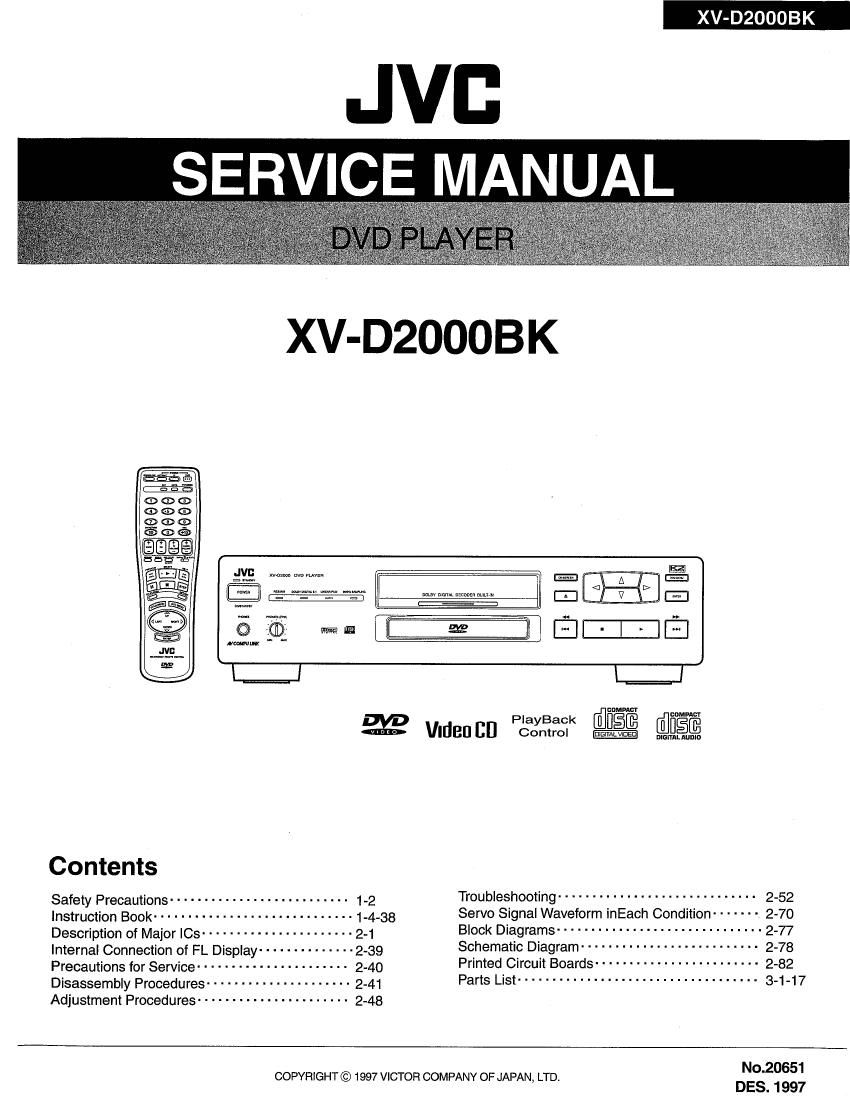 Jvc XVD 2000 BK Service Manual