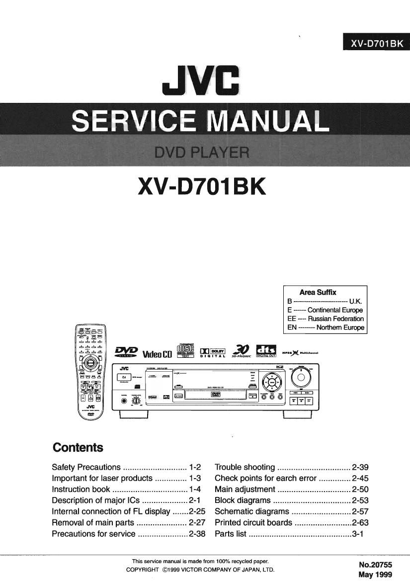 Jvc XVD 701 BK Service Manual