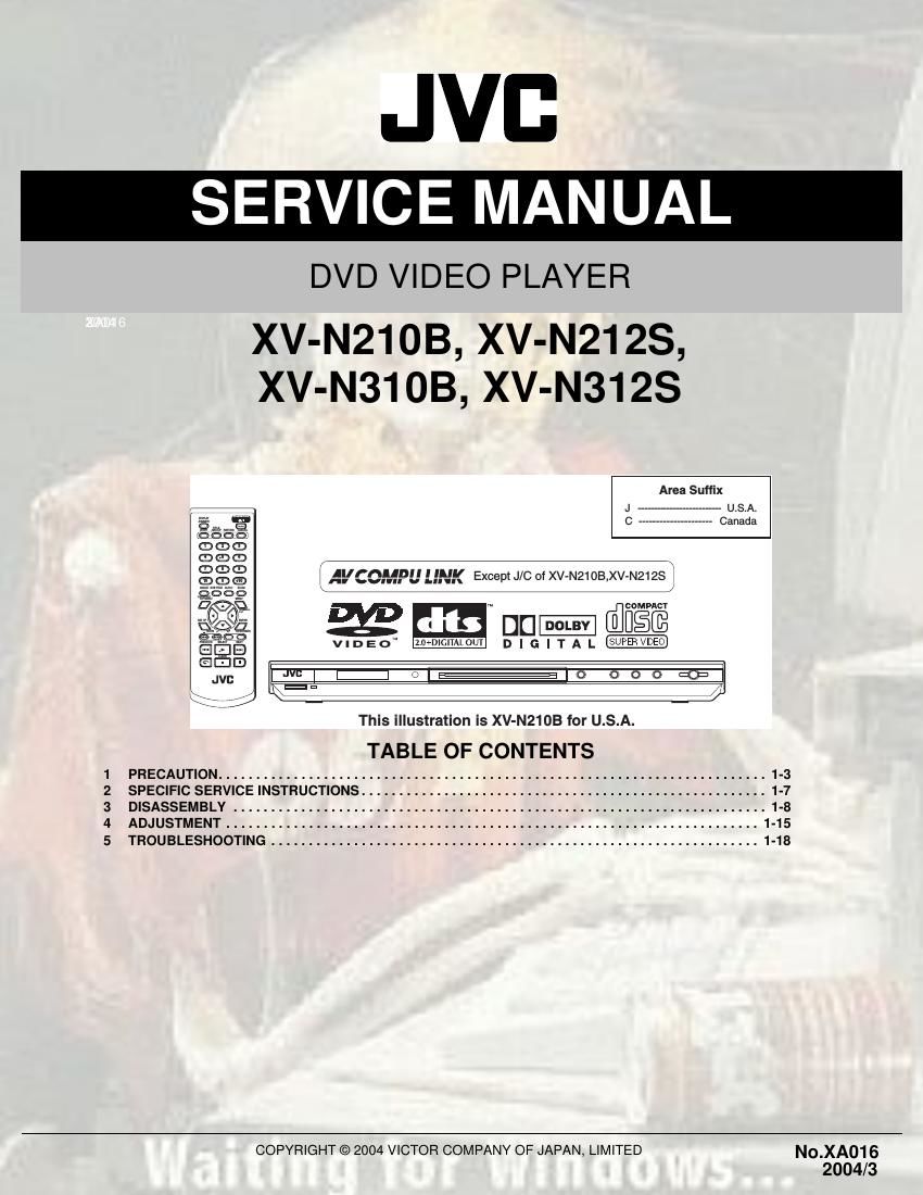 Jvc XVN 310 B Service Manual