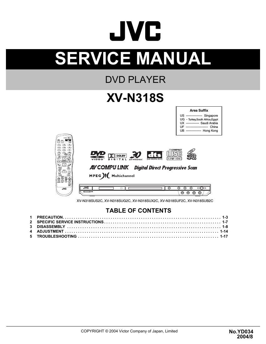 Jvc XVN 318 S Service Manual