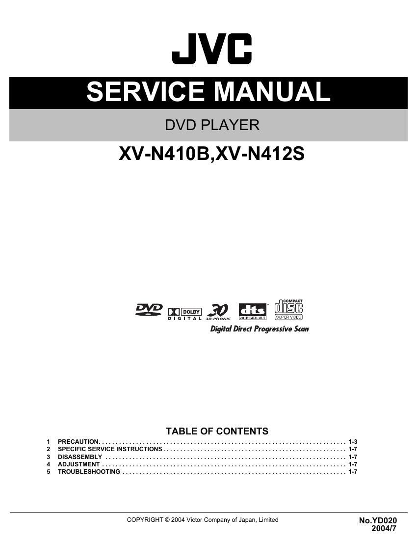 Jvc XVN 412 S Service Manual
