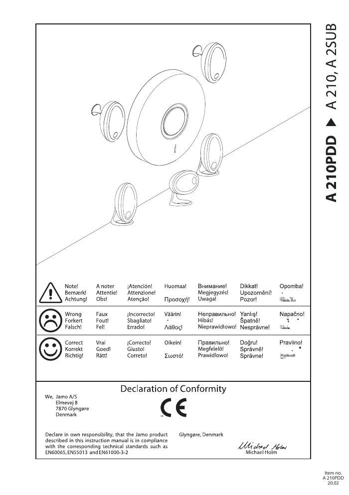 jamo a 210 owners manual