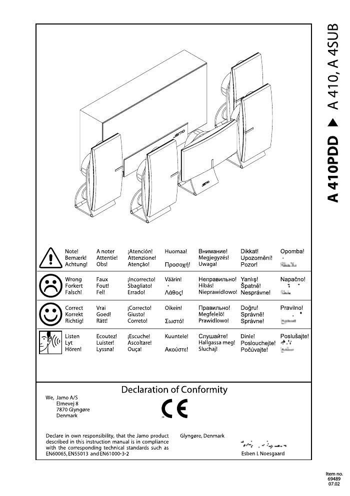 jamo a 410 pdd owners manual