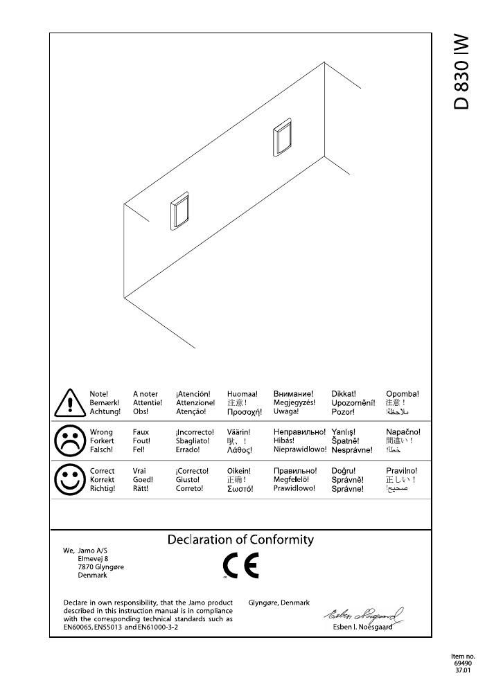 jamo d 830 iw owners manual