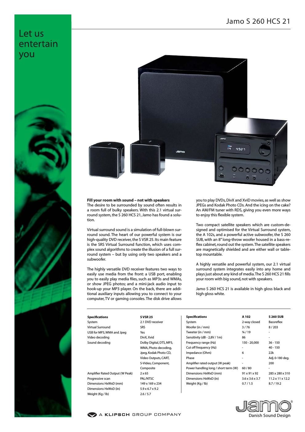 jamo s 260 hcs 21 brochure