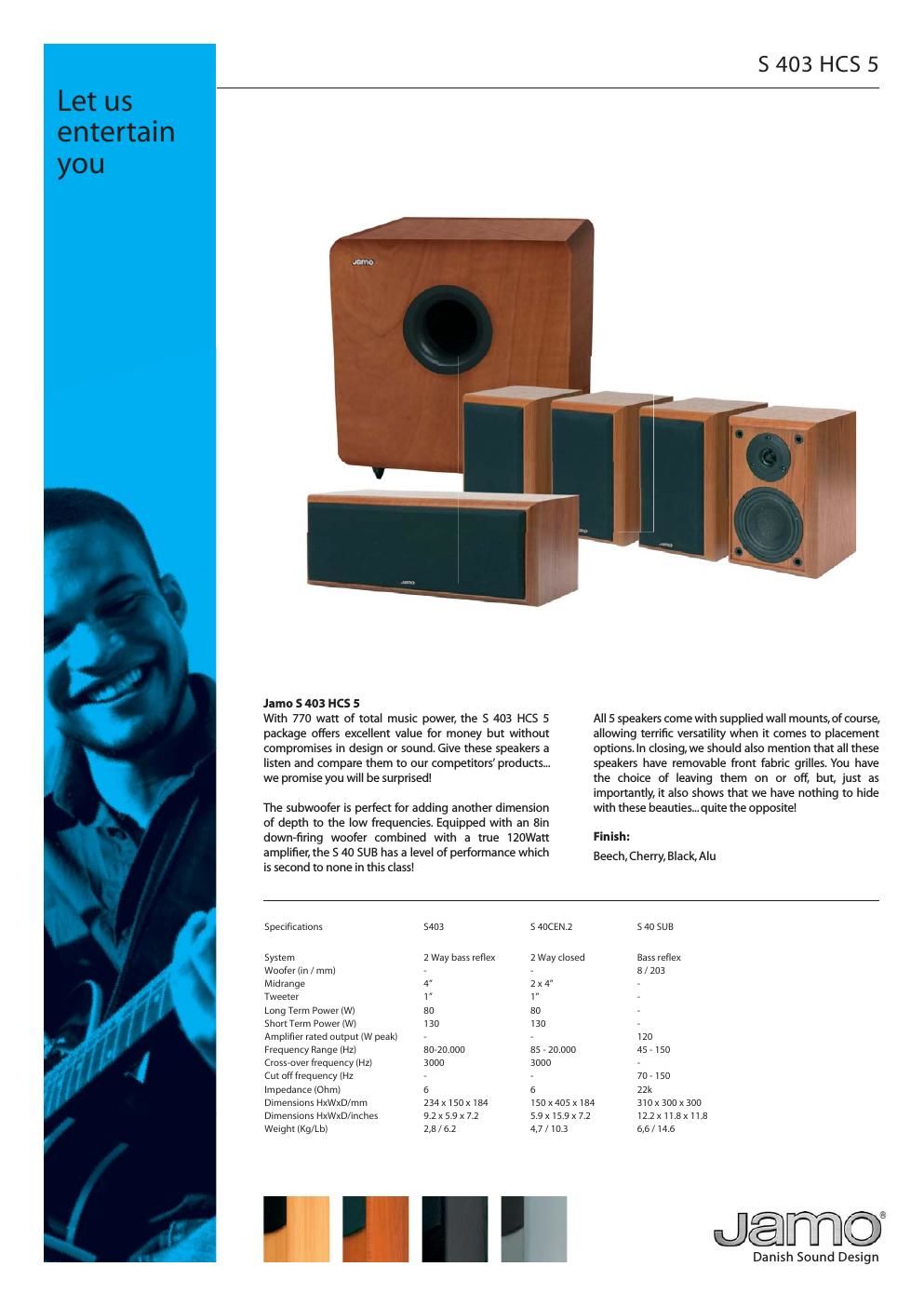 jamo s 403 hcs 5 brochure