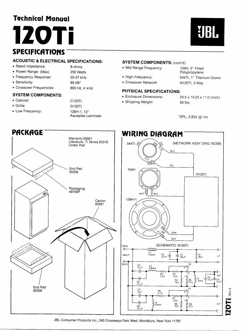 jbl 120 ti service manual