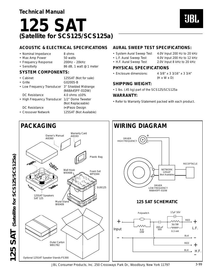 jbl 125 sat service manual