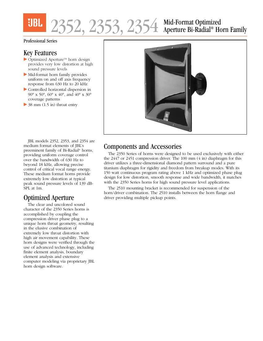 jbl 2352 brochure