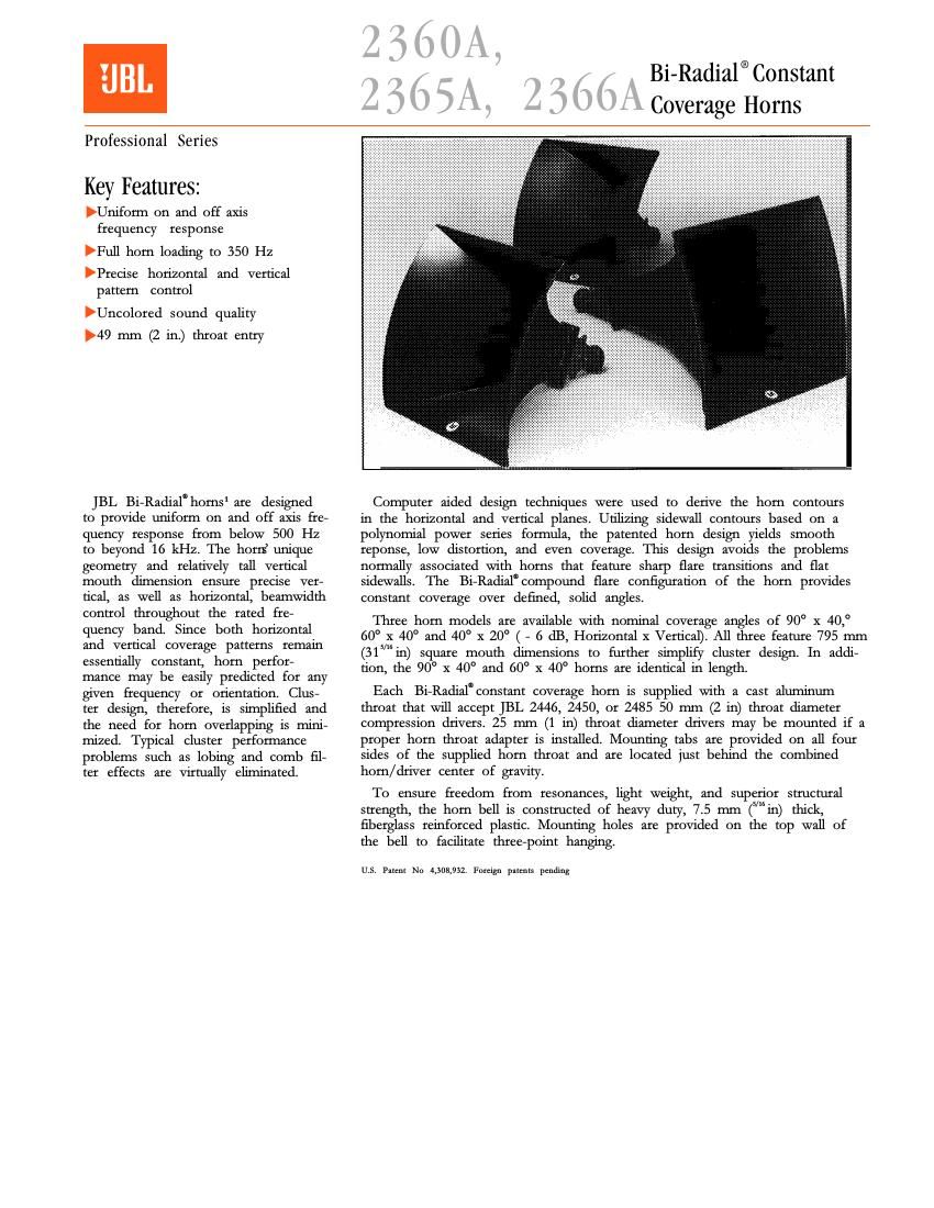 jbl 2365 a brochure