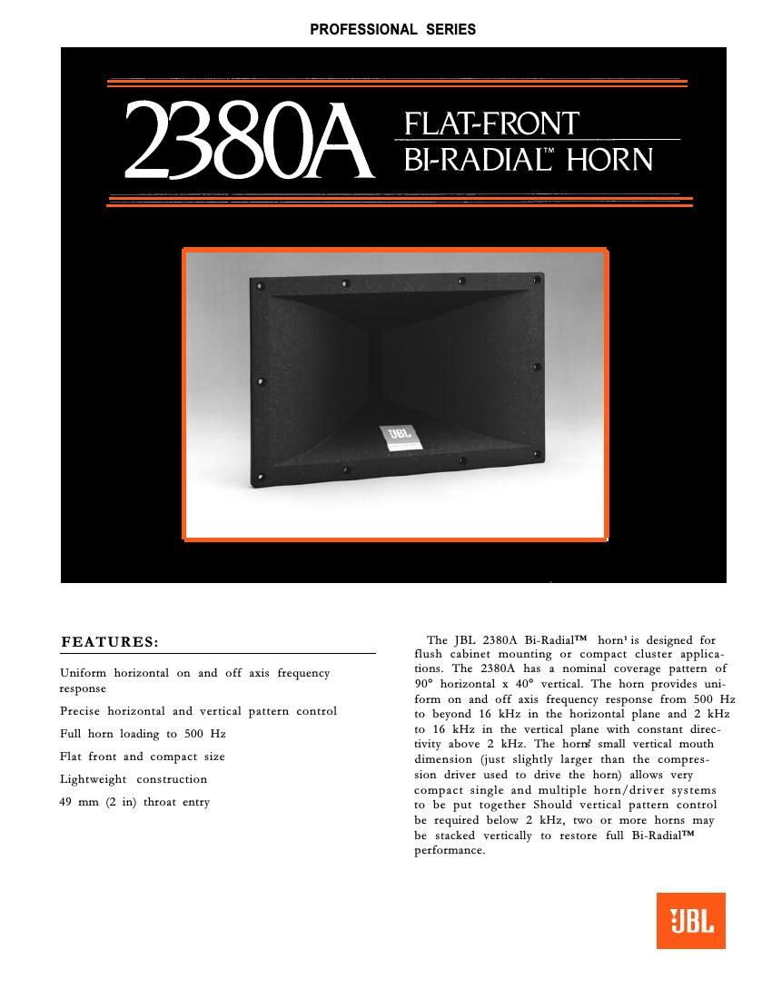 jbl 2380 a brochure