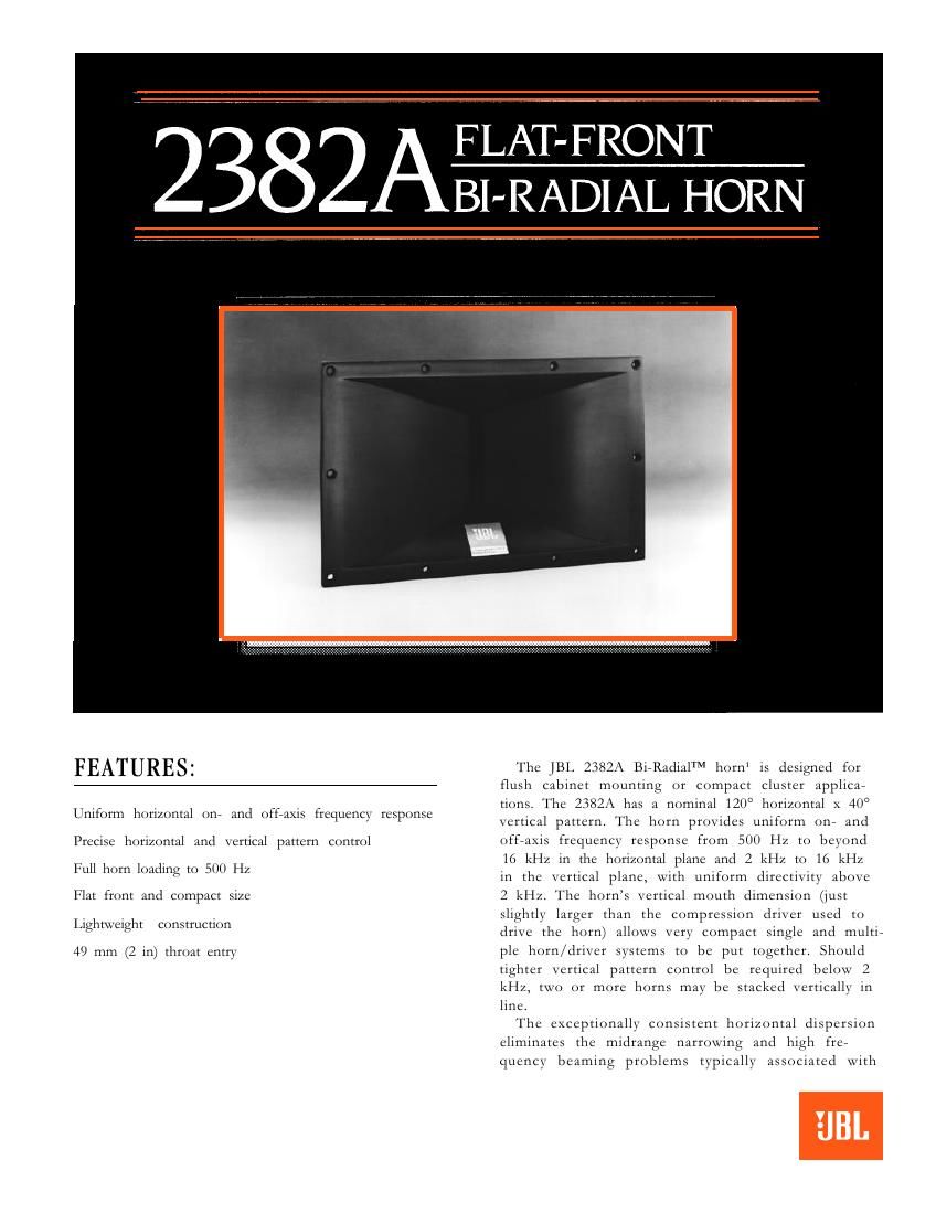 jbl 2382 a brochure