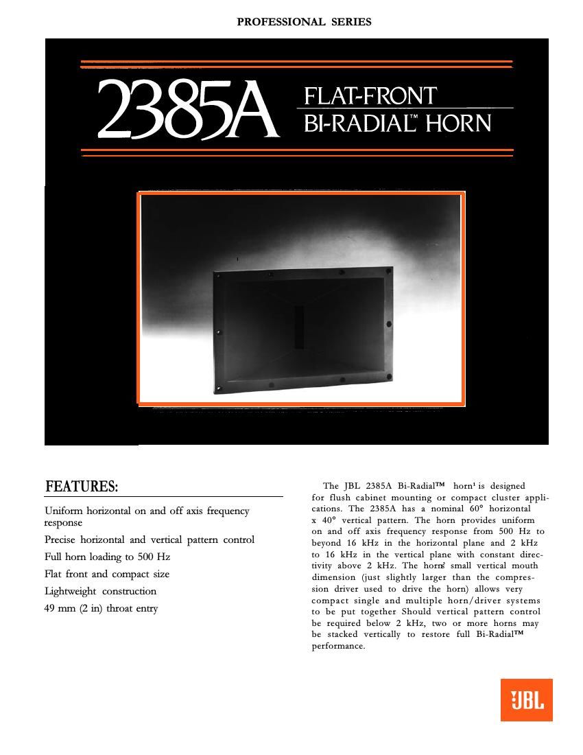 jbl 2385 a brochure