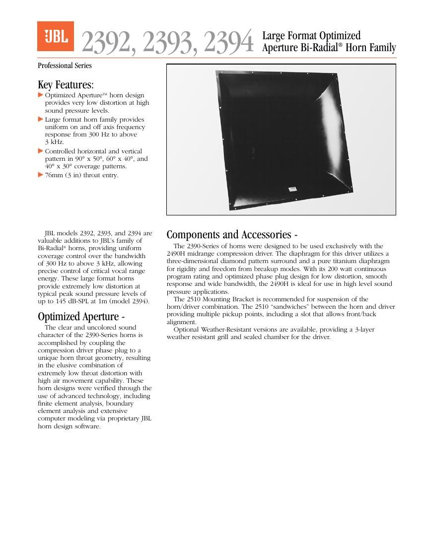 jbl 2392 brochure