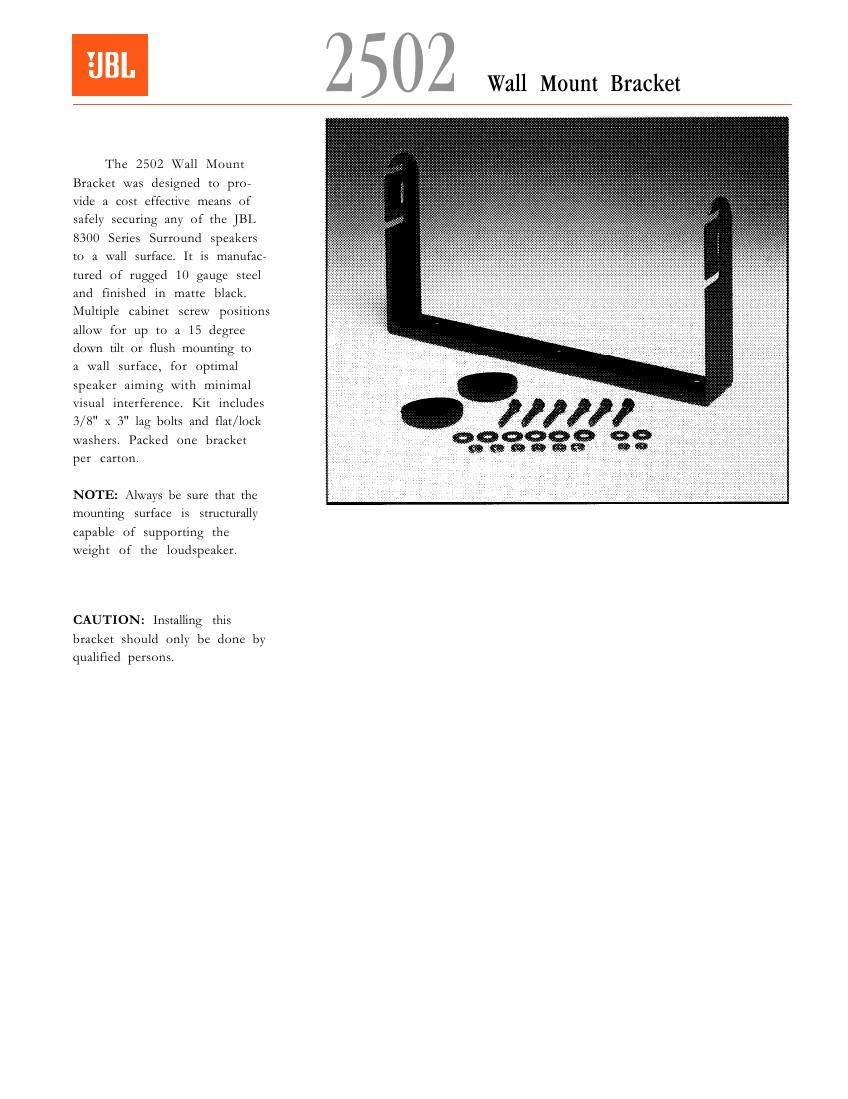 jbl 2502 brochure