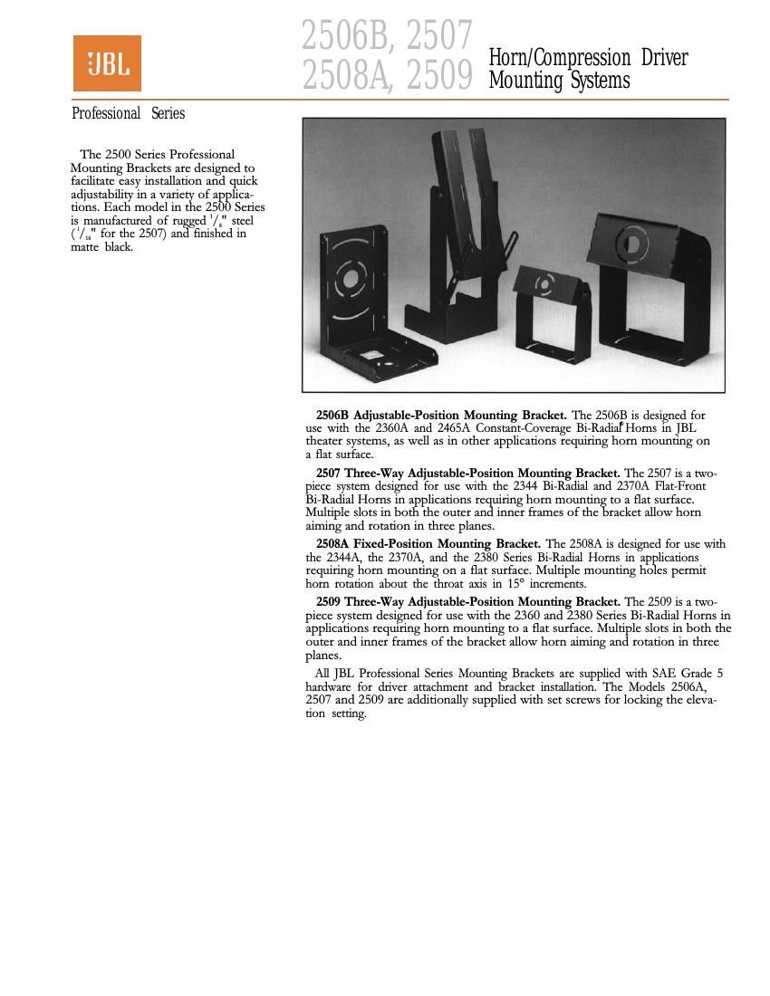 jbl 2506 b brochure