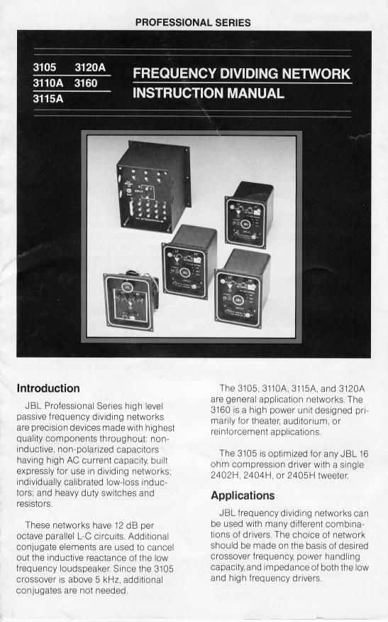 jbl 3110 a brochure