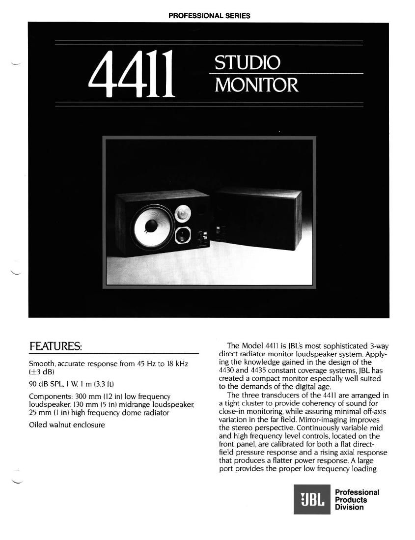 jbl 4411 owners manual