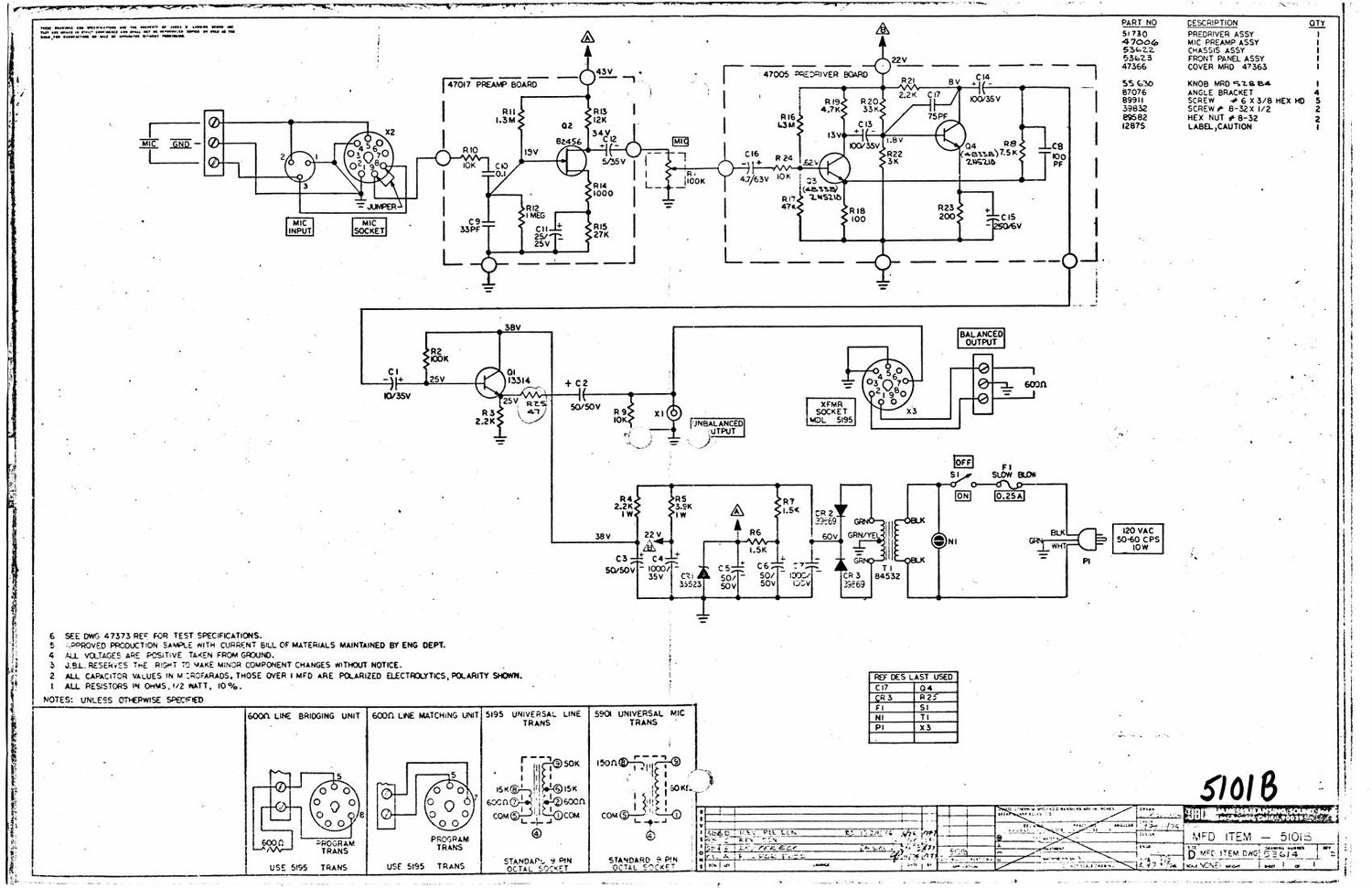 jbl 5101 b schematic