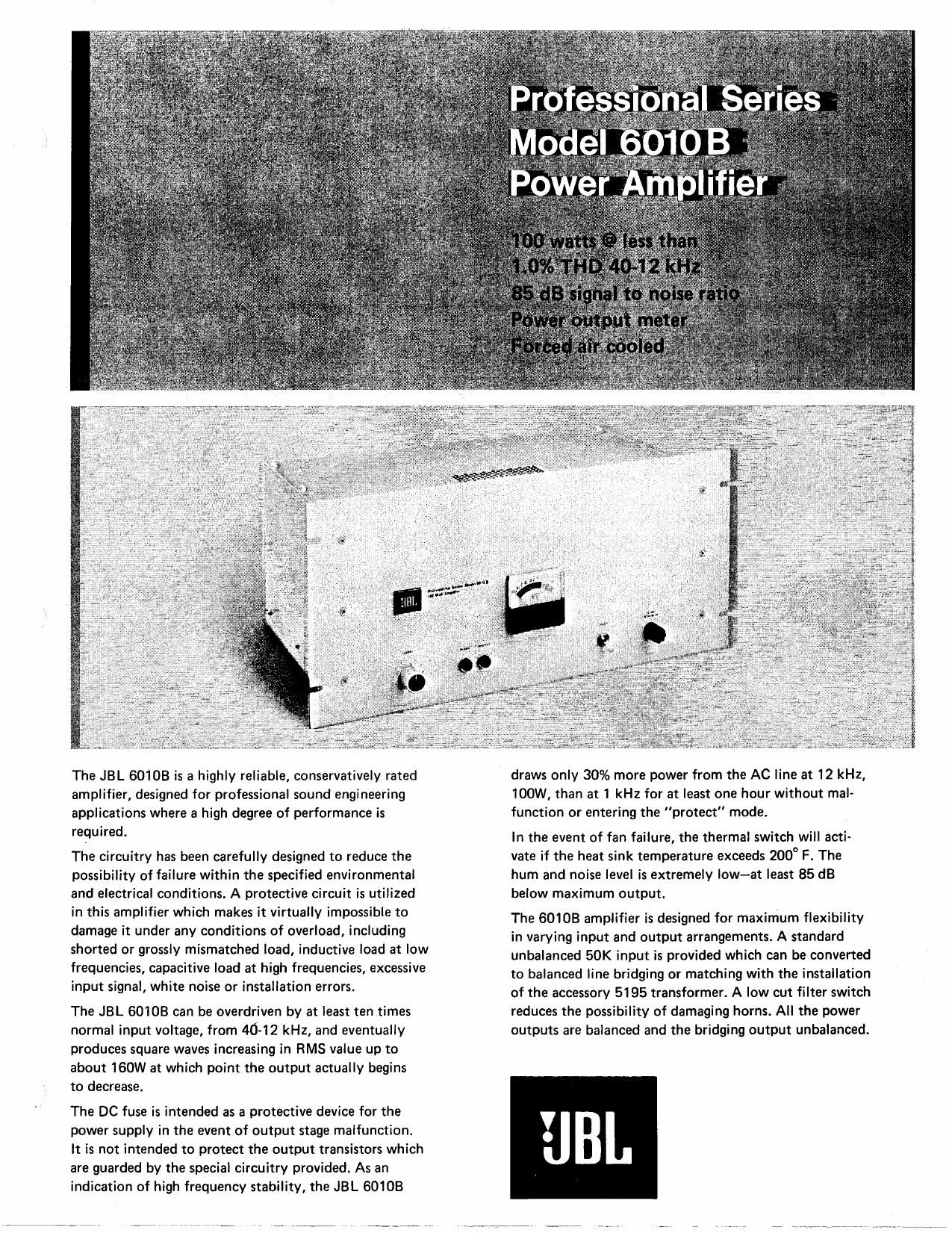 JBL 6010B Schematic