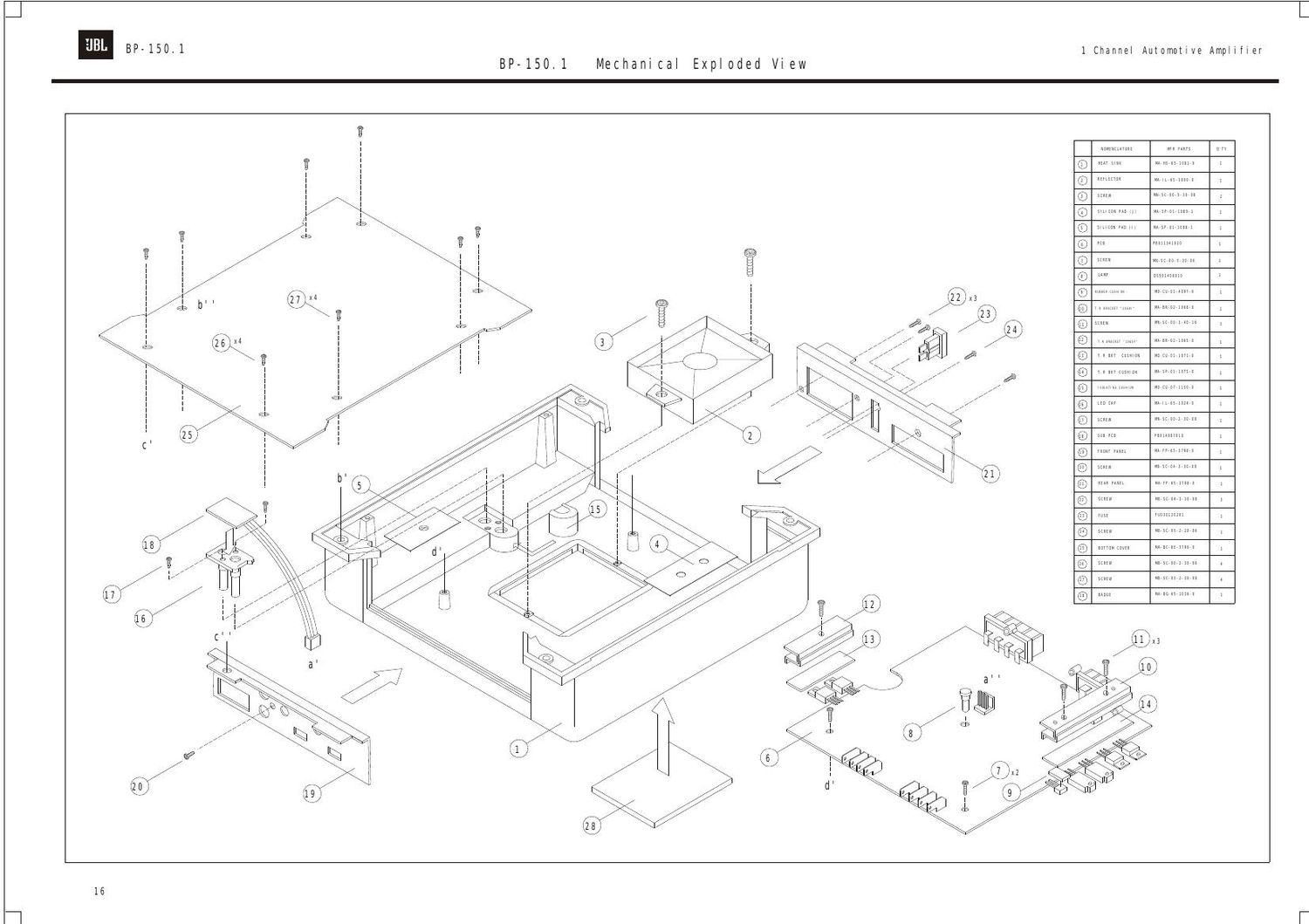 jbl bp 1501 service manual