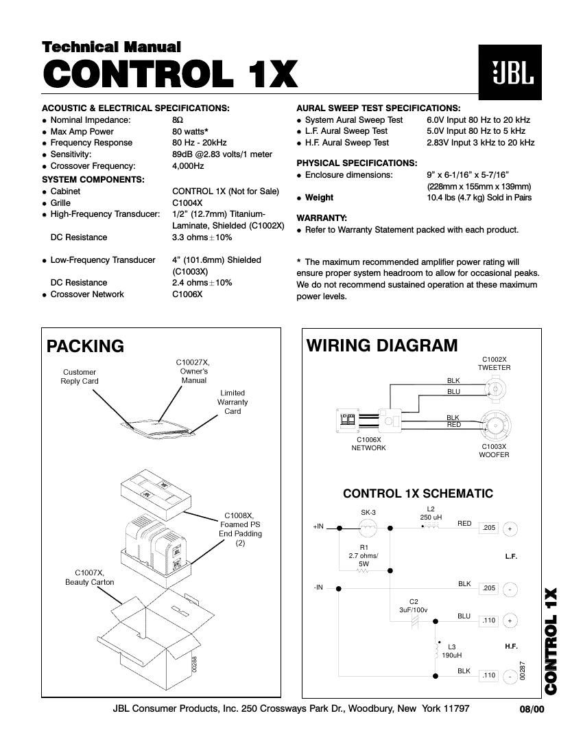 jbl control 1 x service manual