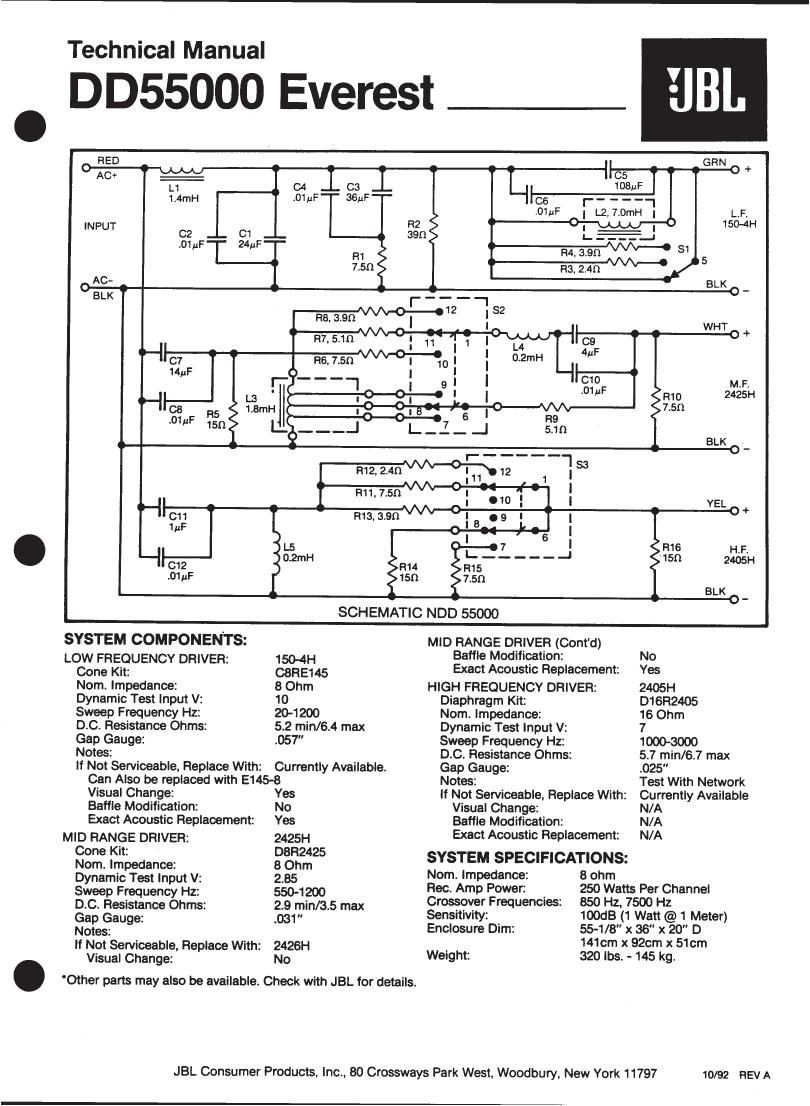 jbl dd 55000 everest service manual