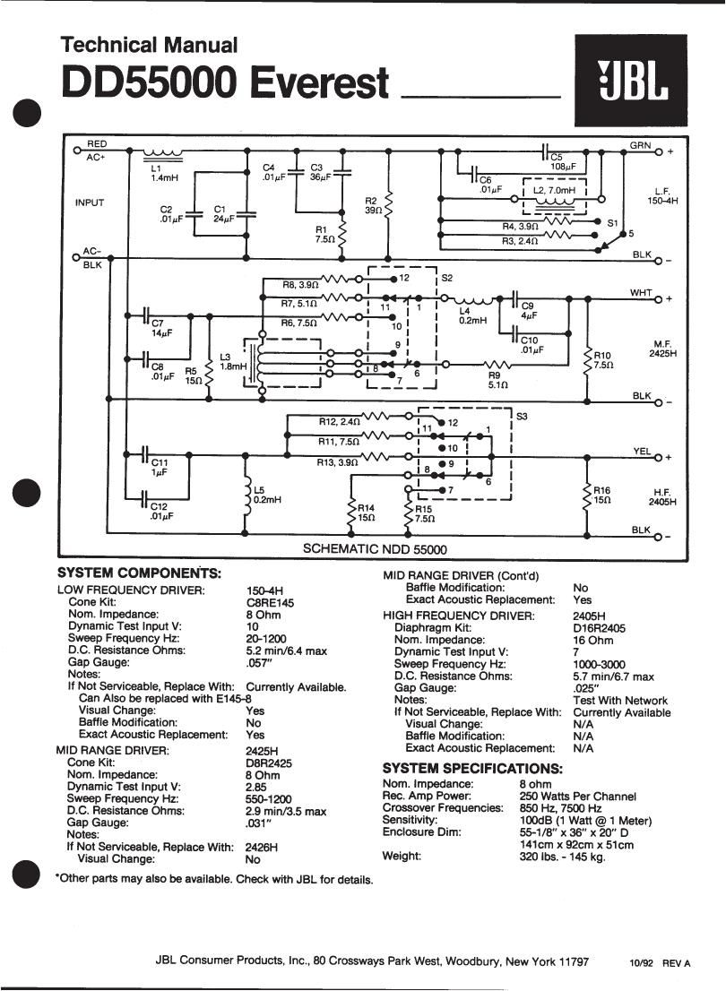 jbl dd 55000 everest service manual