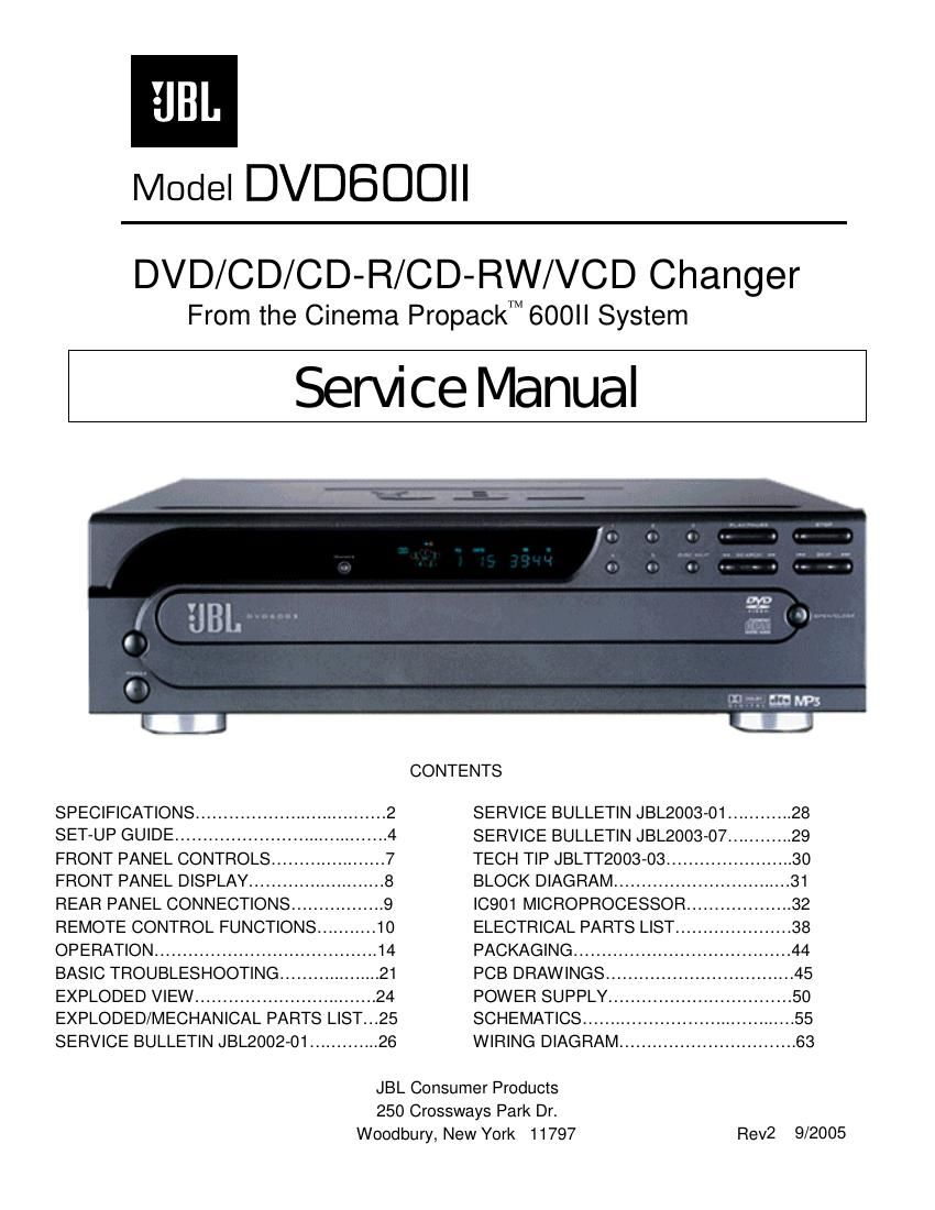 jbl dvd 600 mk2 service manual