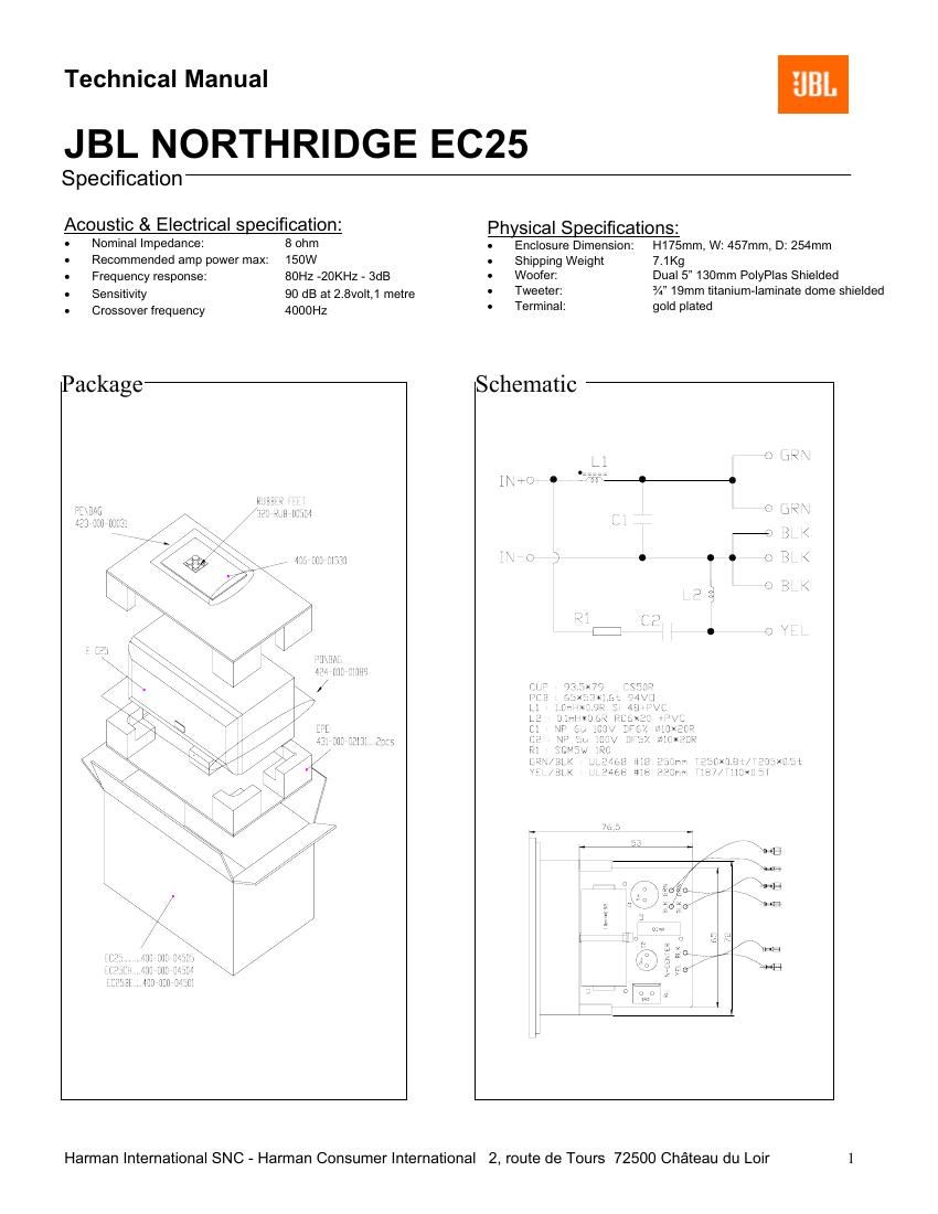 jbl ec 25 service manual
