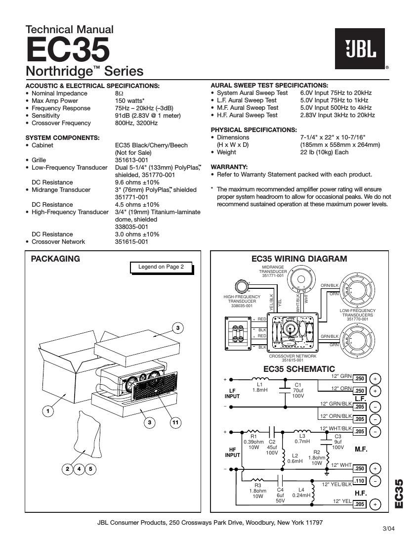 jbl ec 35 service manual