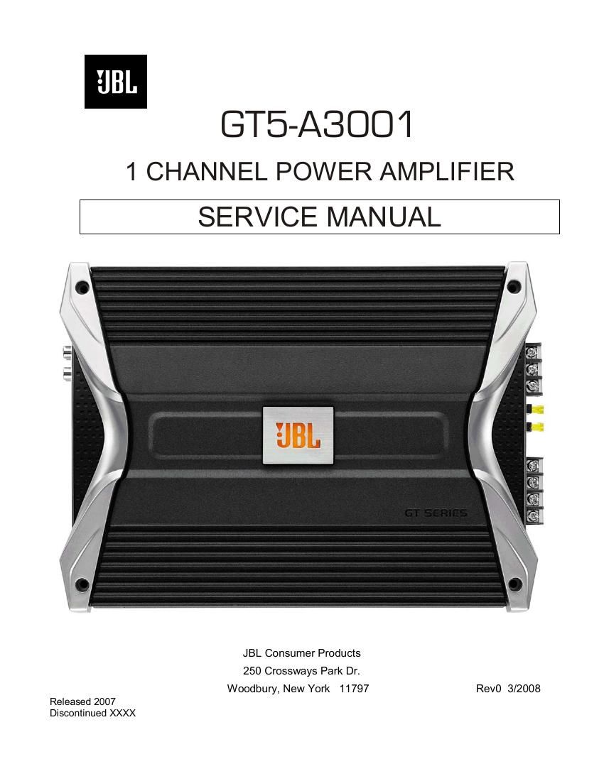 jbl gt 5 a 3001 service manual