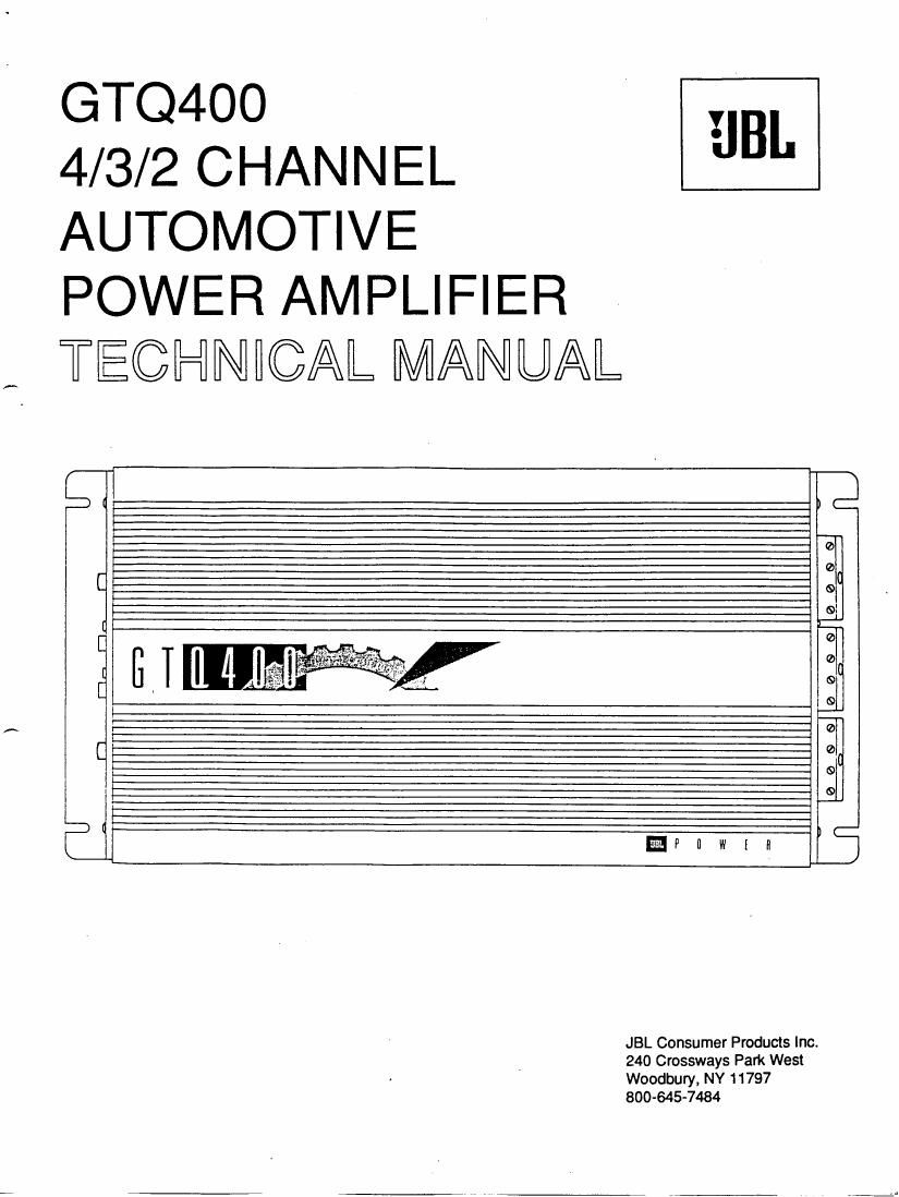 jbl gtq 400 service manual