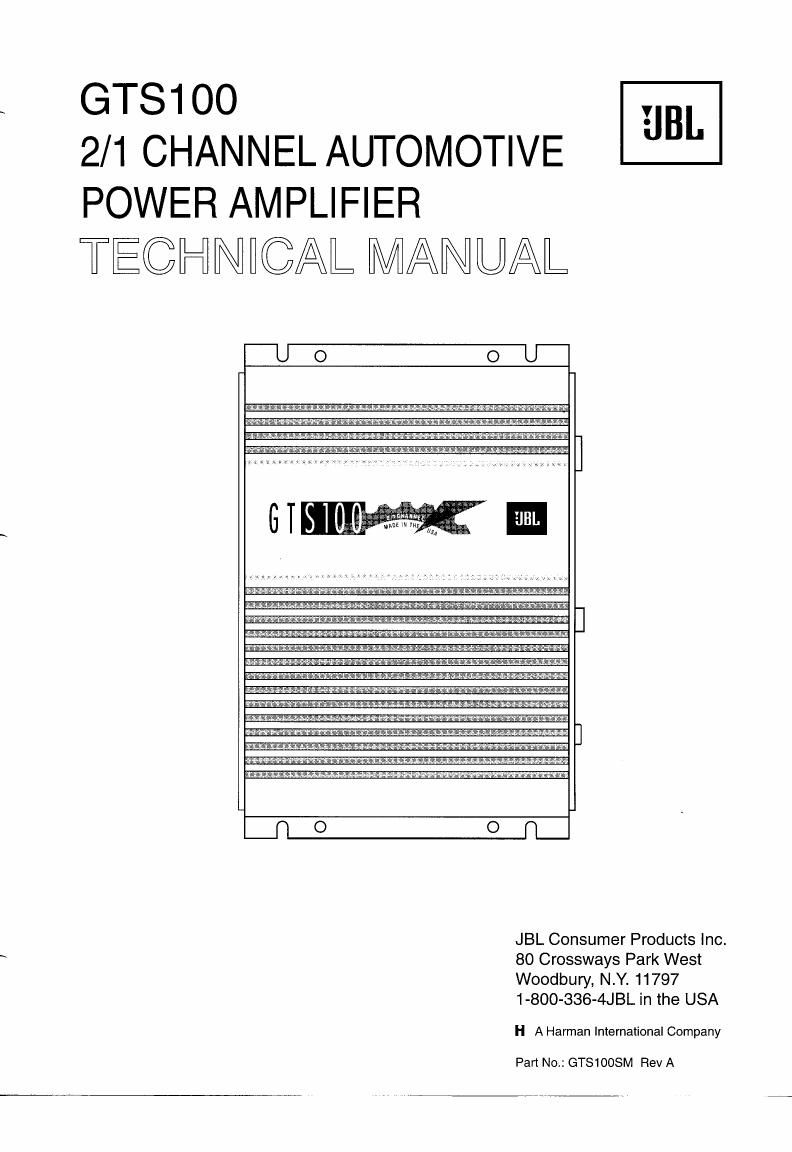 jbl gts 100 service manual