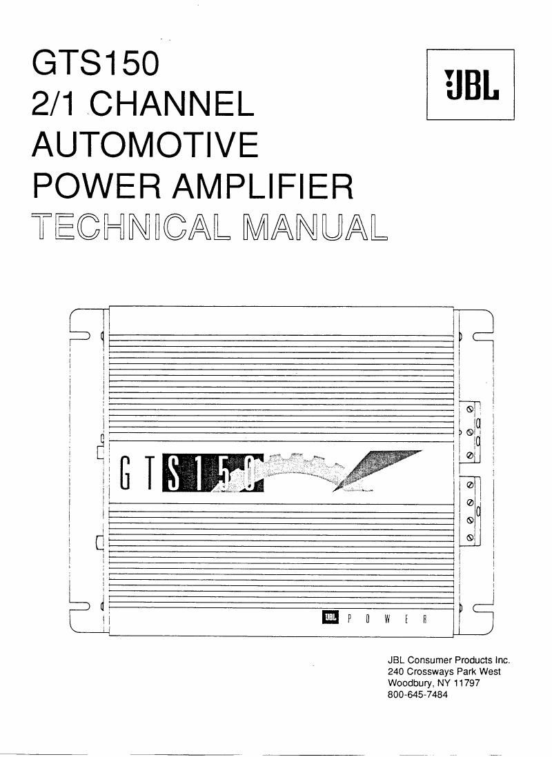 jbl gts 150 service manual