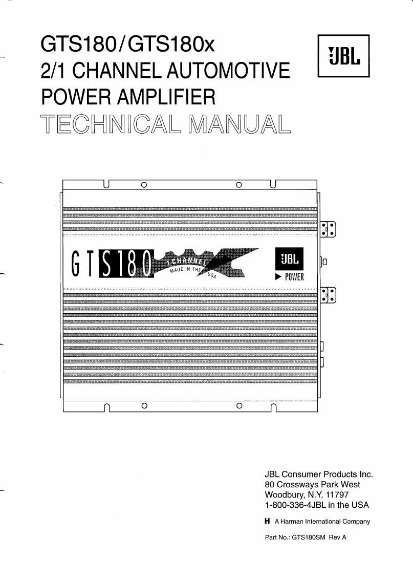 jbl gts 180 x service manual