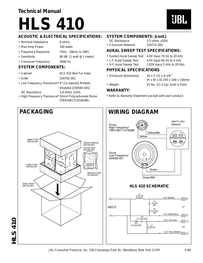 jbl hls 410 service manual