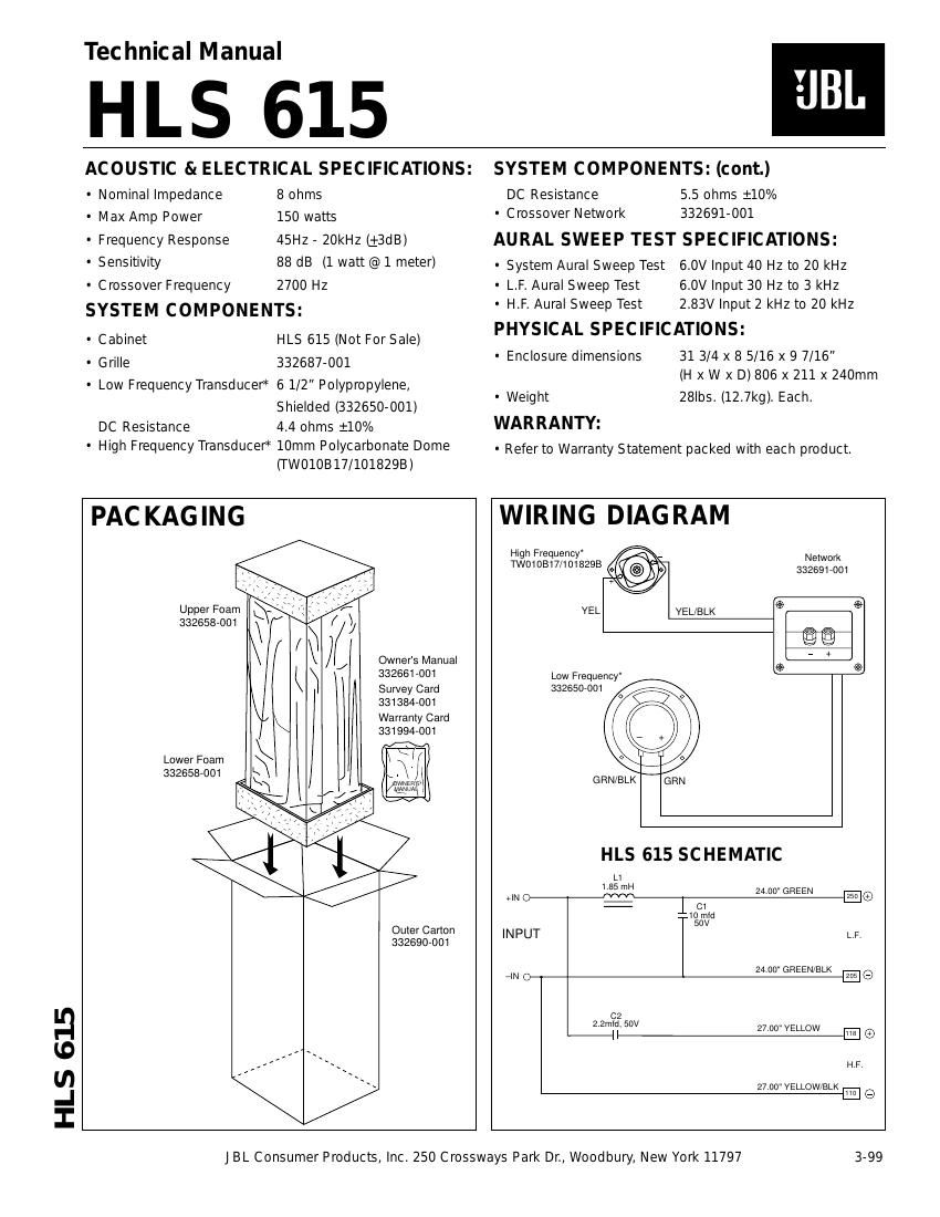 jbl hls 615 service manual