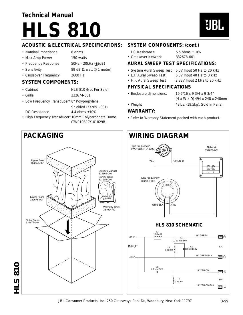 jbl hls 810 service manual