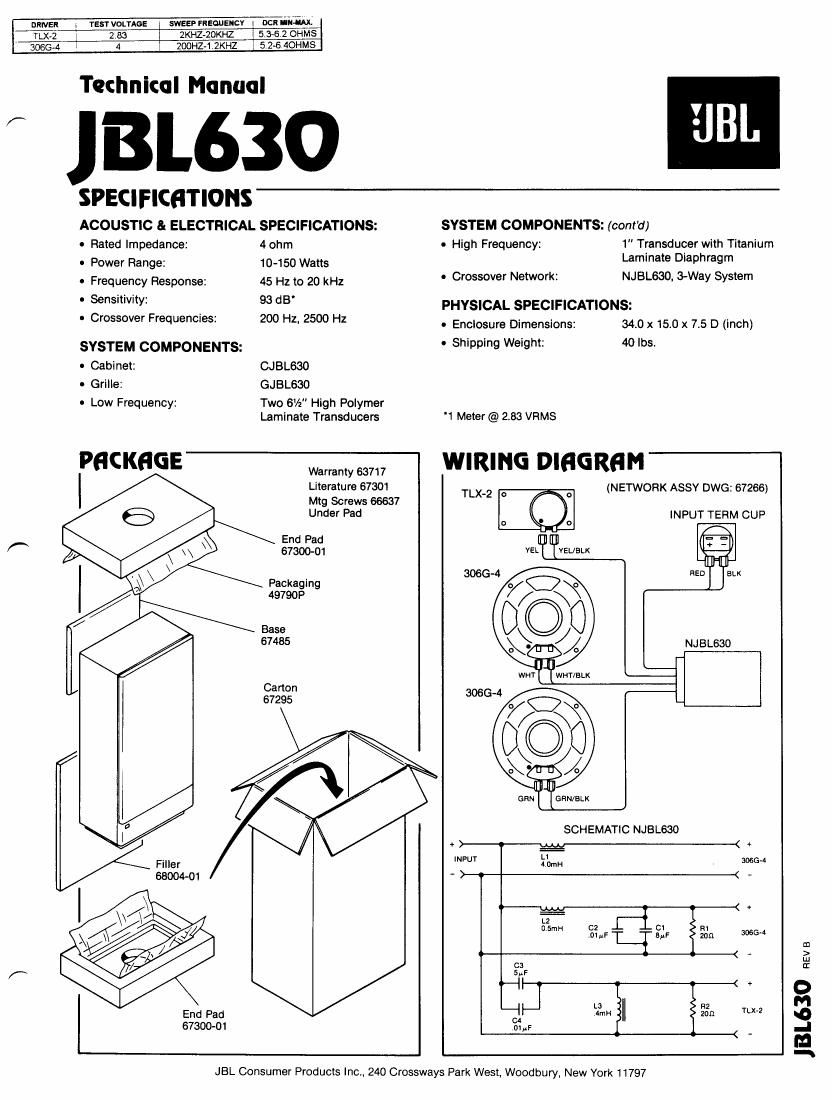 jbl jbl 630 service manual