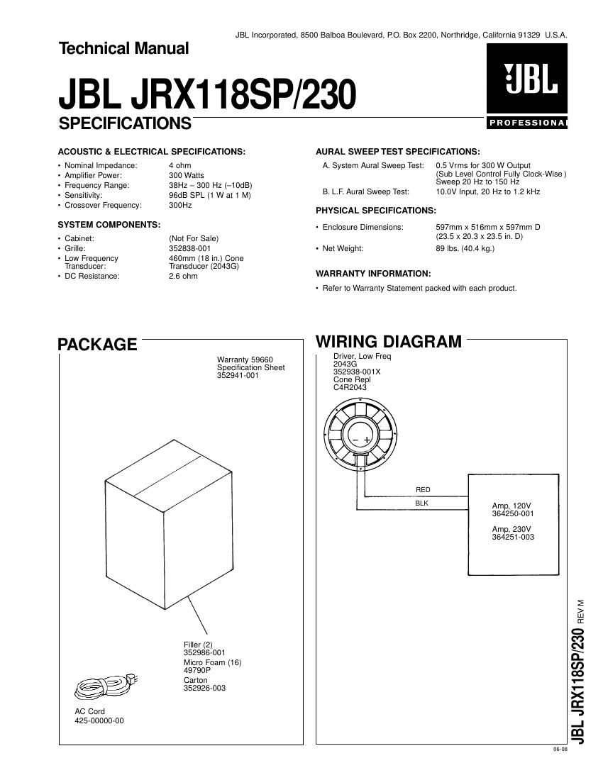 jbl jrx 118 sp service manual