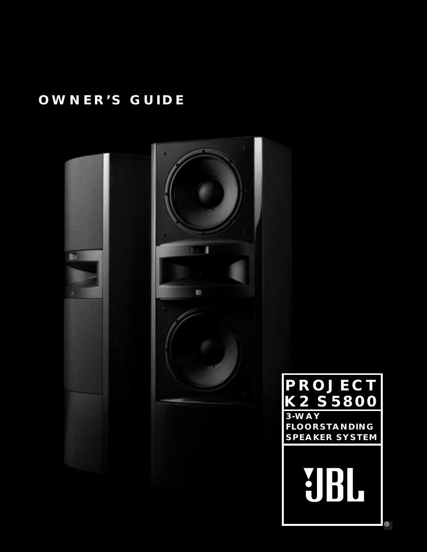 jbl k 2 s 5800 owners manual