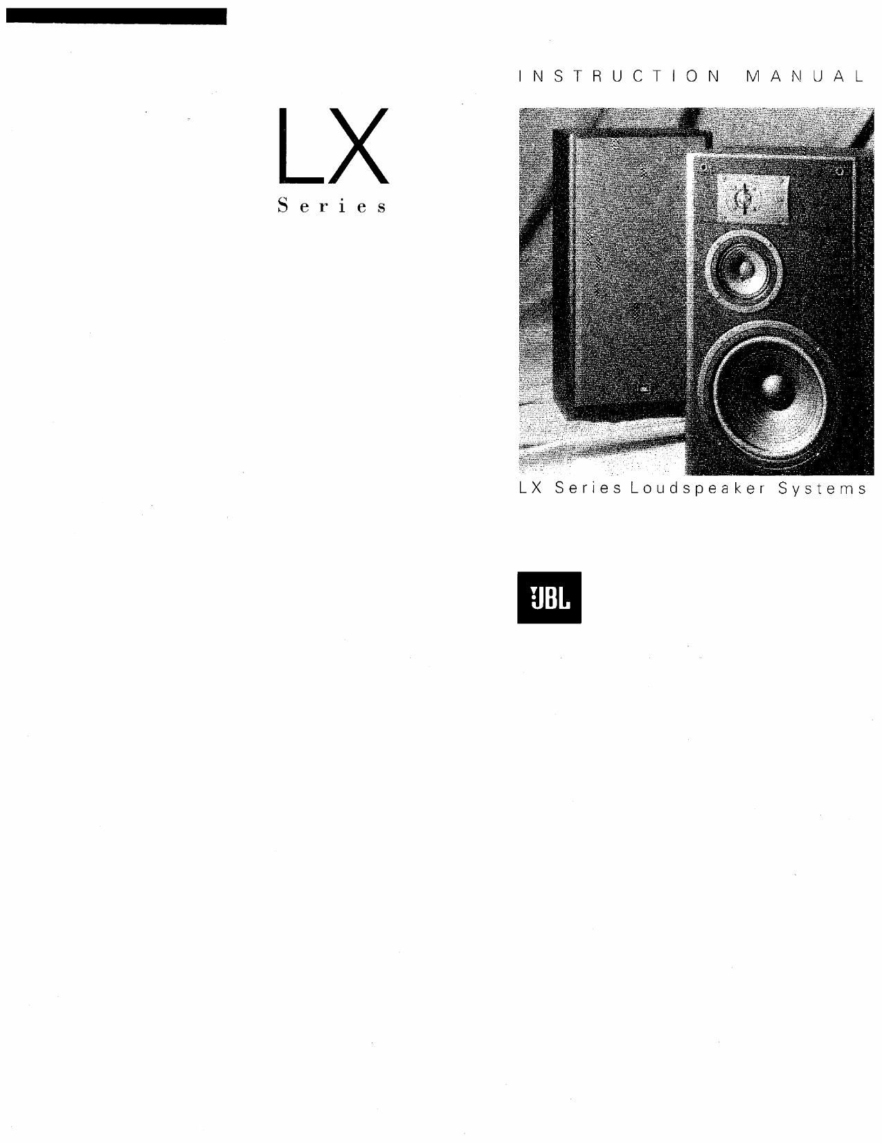 JBL LX22 LX 44 LX 55 Owners Manual