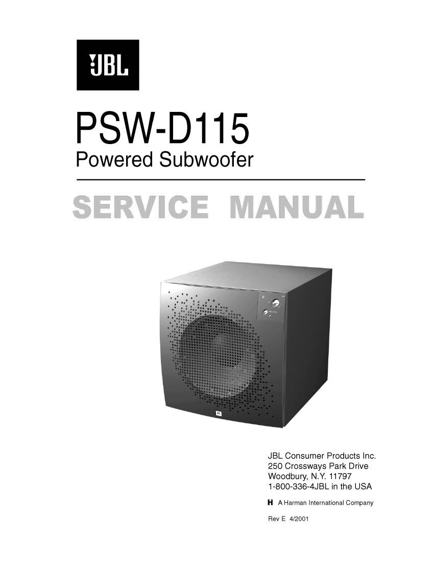 jbl pswd 115 service manual