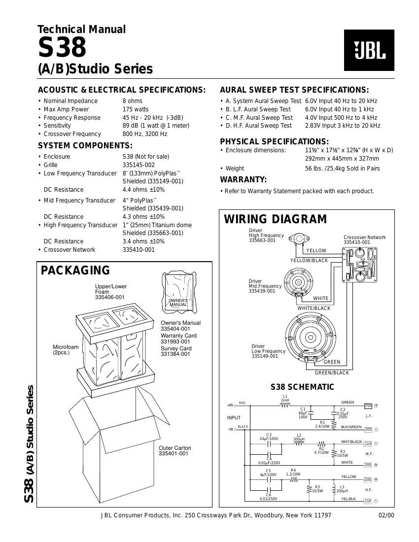 jbl s 38 service manual