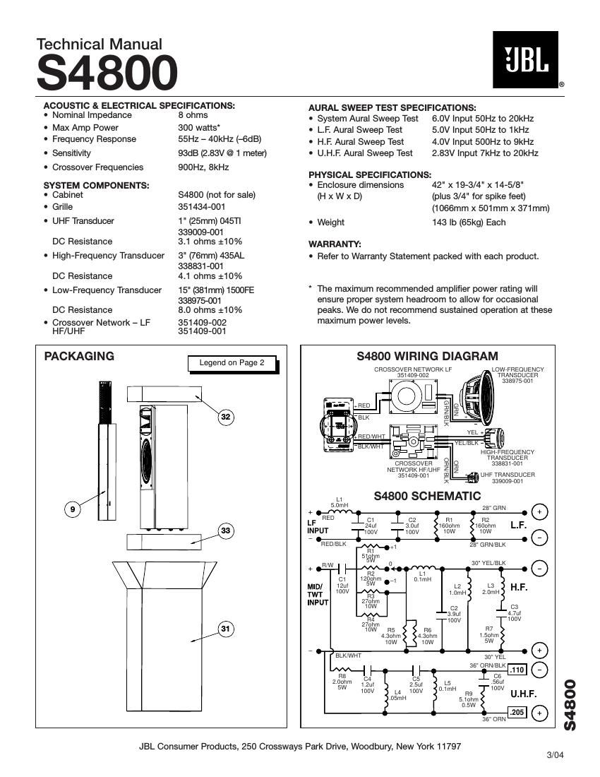 jbl s 4800 schematic